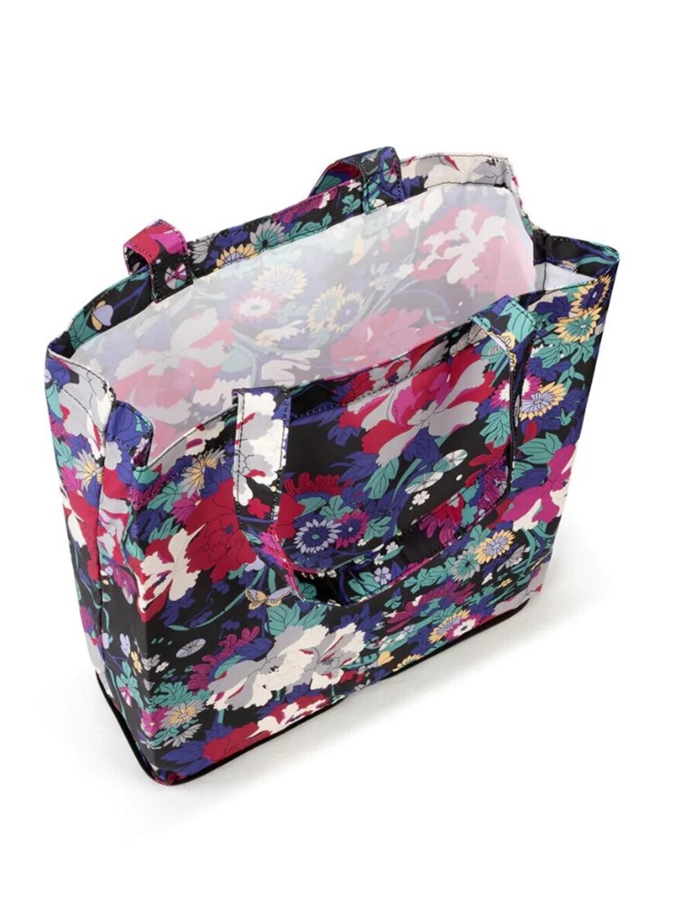Sakroots On The Go Packable Tote Bag - Black Flower Power - NWOT - Picture 3 of 4